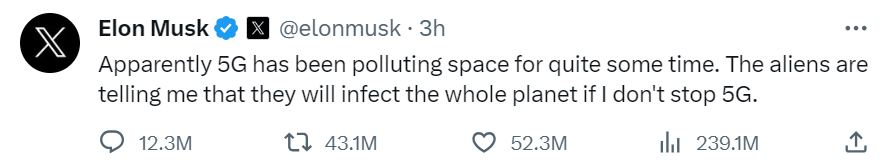 Elon Musk's tweet